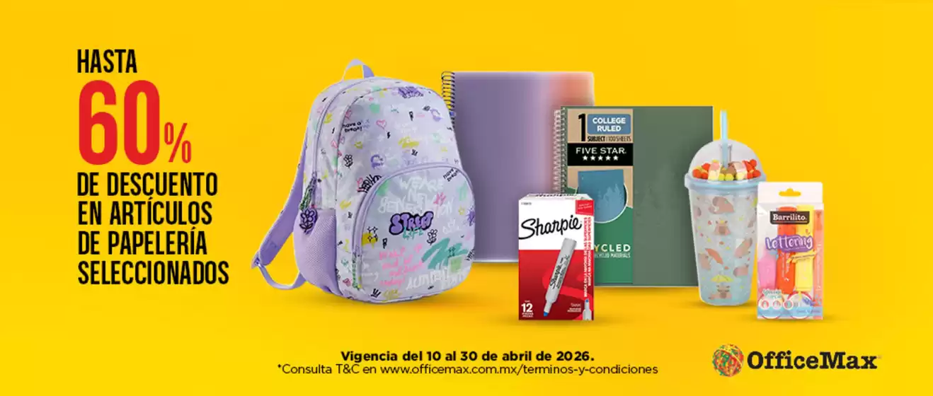Catálogo OfficeMax en Cuauhtémoc (CDMX) | Ofertas principales para todos los clientes | 2026-04-10T00:00:00.000Z - 2026-04-30T00:00:00.000Z