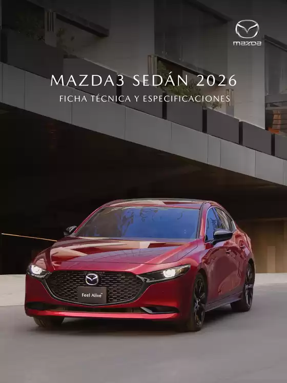 Catálogo Mazda en El Colomo | Ficha tecnica mazda3 sedan 2026 | 2026-04-16T00:00:00.000Z - 2026-04-30T00:00:00.000Z