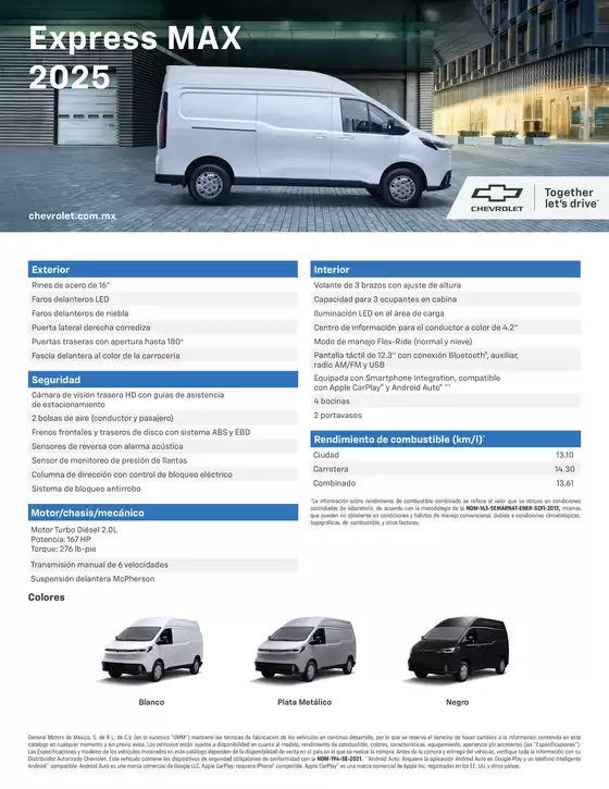 Catálogo Chevrolet en Guanajuato | 2025 express max ficha tecnica | 2026-04-17T00:00:00.000Z - 2026-05-01T00:00:00.000Z
