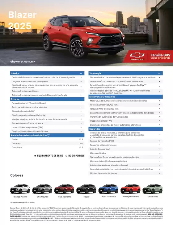 Catálogo Chevrolet en Guanajuato | Ficha tecnica blazer 2025 tld | 2026-04-17T00:00:00.000Z - 2026-05-01T00:00:00.000Z