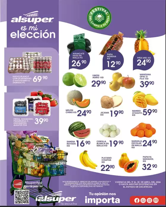 Catálogo Alsuper | Alsuper Zacatecas | 2026-04-17T00:00:00.000Z - 2026-04-20T00:00:00.000Z