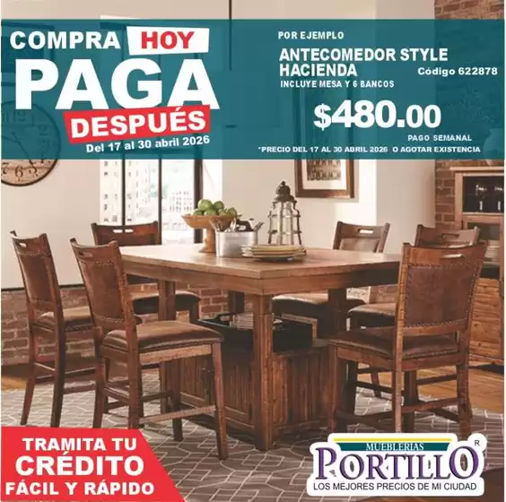 Catálogo Mueblerías Portillo | Ofertas Mueblerías Portillo | 2026-04-17T00:00:00.000Z - 2026-04-30T00:00:00.000Z