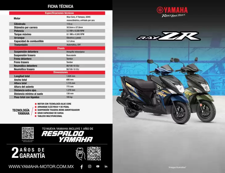 Catálogo Yamaha en Santa María del Tule | Yamaha RAY ZR2026 | 2026-04-23T00:00:00.000Z - 2026-05-07T00:00:00.000Z