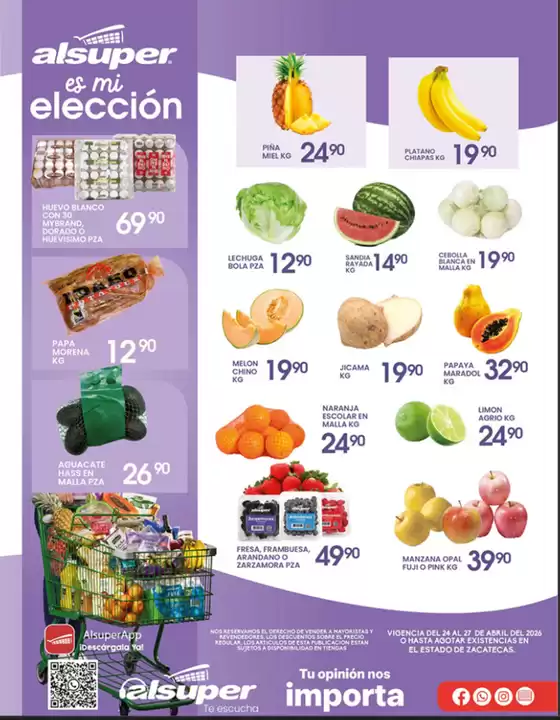 Catálogo Alsuper | Alsuper Zacatecas | 2026-04-24T00:00:00.000Z - 2026-04-27T00:00:00.000Z