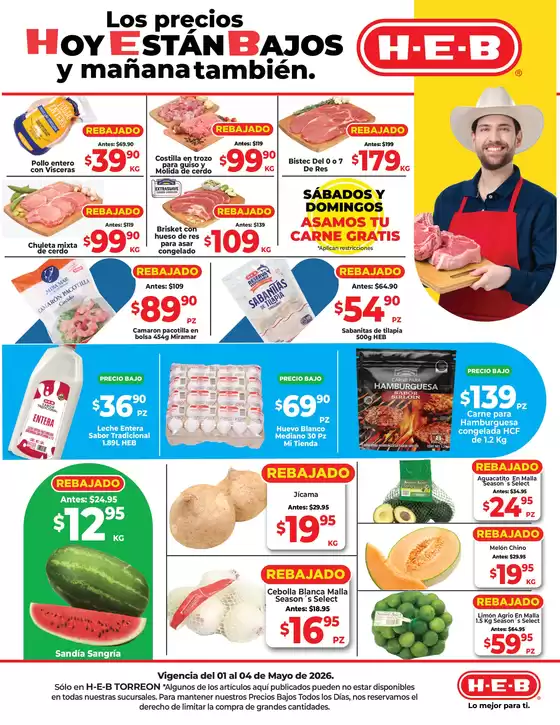 Catálogo HEB en San Jerónimo Chicahualco | Los precios Hoy Están Bajos y mañana también | 2026-05-01T00:00:00.000Z - 2026-05-04T00:00:00.000Z