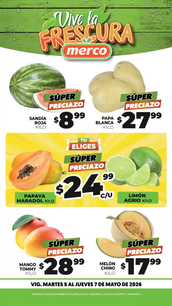 Catálogo Merco en Xochitepec | Frutas y Verduras 5 al 7 de Mayo - ENFOQUE | 2026-05-05T00:00:00.000Z - 2026-05-07T00:00:00.000Z