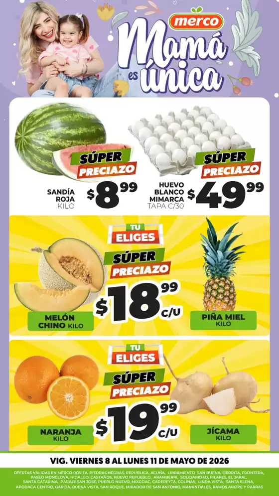 Catálogo Merco en San Marcos Huixtoco | Frutas y Verduras 8 al 11 de Mayo | 2026-05-08T00:00:00.000Z - 2026-05-11T00:00:00.000Z