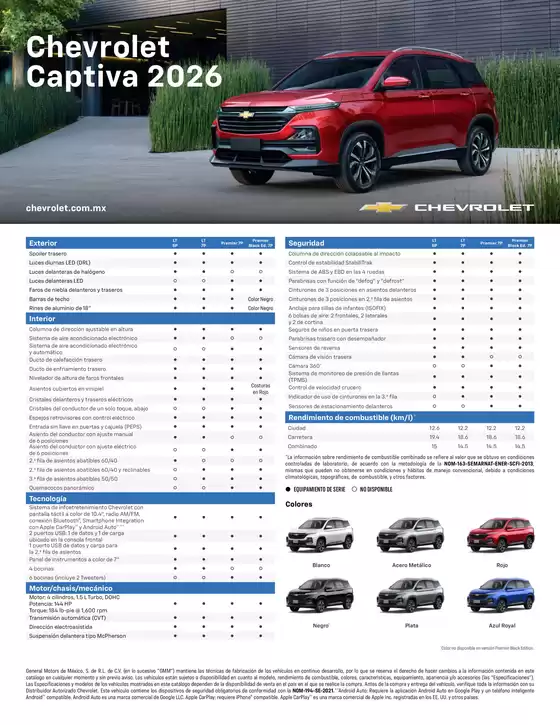 Catálogo Chevrolet en León | Ficha Tecnica Captiva 2026 | 2026-01-01T00:00:00.000Z - 2026-12-31T00:00:00.000Z