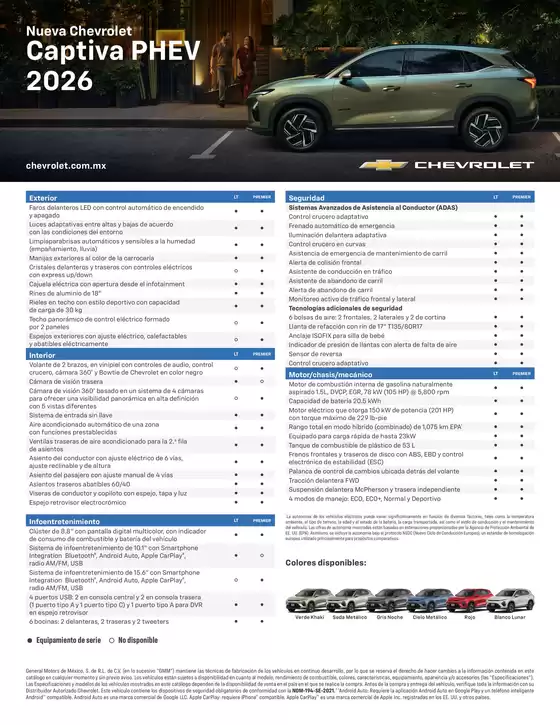 Catálogo Chevrolet en León | Ficha tecnica captiva phev 2026 | 2026-05-12T00:00:00.000Z - 2026-05-26T00:00:00.000Z
