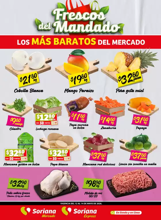 Catálogo Soriana Mercado en Conjunto Habitacional Villas del Pedregal | Ofertas principales para todos los clientes | 2026-05-12T00:00:00.000Z - 2026-05-14T00:00:00.000Z
