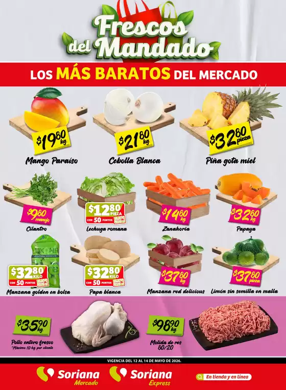 Catálogo Soriana Mercado en Conjunto Habitacional Villas del Pedregal | Promociones actuales | 2026-05-12T00:00:00.000Z - 2026-05-14T00:00:00.000Z