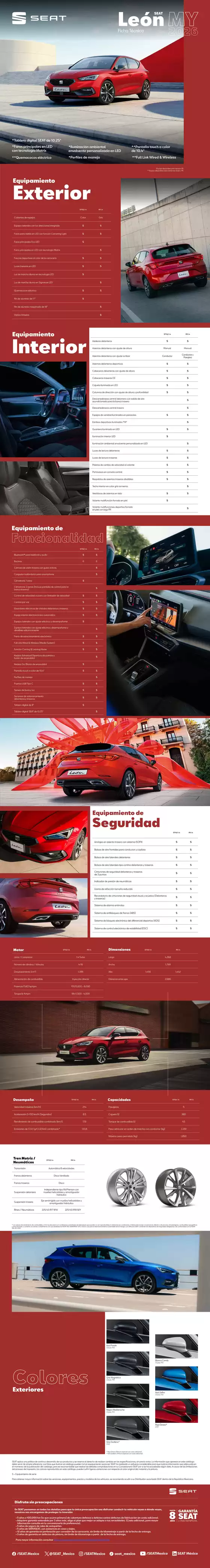 Catálogo Seat en San Jerónimo Chicahualco | SEAT Leon 2026 cars models brochure KLG NA 05 2026 | 2026-01-01T00:00:00.000Z - 2026-12-31T00:00:00.000Z