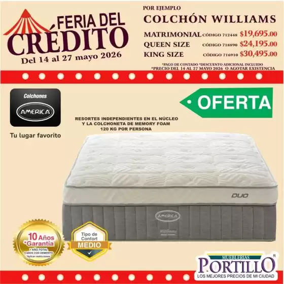 Catálogo Mueblerías Portillo en Venustiano Carranza | Ofertas Mueblerías Portillo | 2026-05-14T00:00:00.000Z - 2026-05-27T00:00:00.000Z