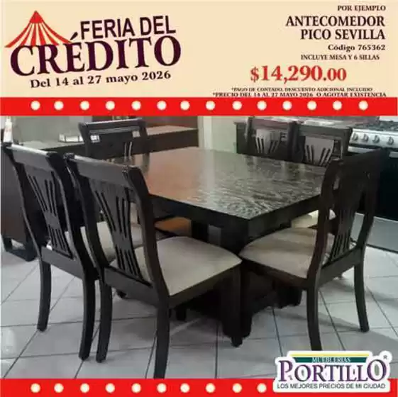 Catálogo Mueblerías Portillo en Venustiano Carranza | Ahorra ahora con nuestras ofertas | 2026-05-14T00:00:00.000Z - 2026-05-27T00:00:00.000Z