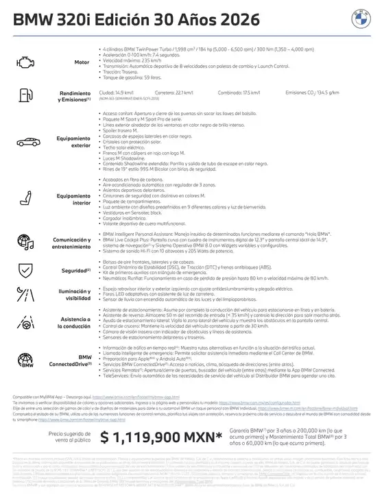 Catálogo BMW en Saltillo | Ficha TC3A9cnica BMW 320i EdiciC3B3n 30 AC3B1os 2026.pdf.coredownload | 2026-01-01T00:00:00.000Z - 2026-12-31T00:00:00.000Z