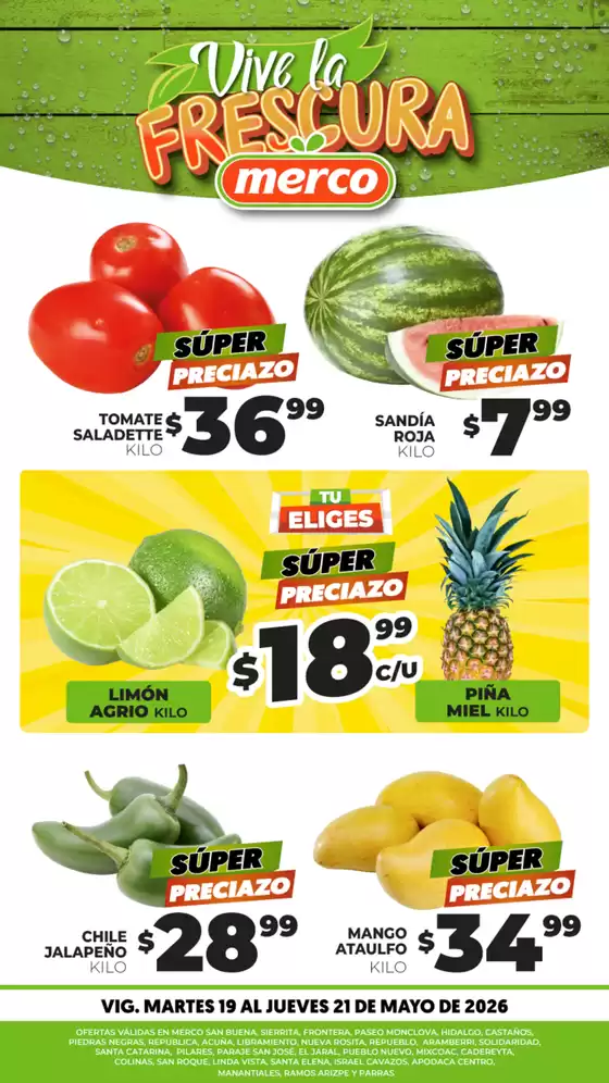 Catálogo Merco | Frutas y Verduras 19 al 21 de Mayo | 2026-05-19T00:00:00.000Z - 2026-05-21T00:00:00.000Z