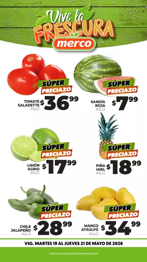 Catálogo Merco en San Marcos Contla | Frutas y Verduras 19 al 21 de Mayo Montemorelos | 2026-05-19T00:00:00.000Z - 2026-05-21T00:00:00.000Z
