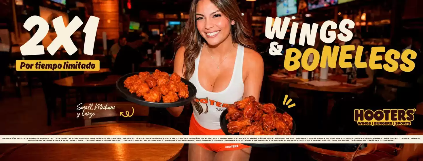 Catálogo Hooters en Tuxtla Gutiérrez | Promociones | 2026-05-21T00:00:00.000Z - 2026-06-10T00:00:00.000Z
