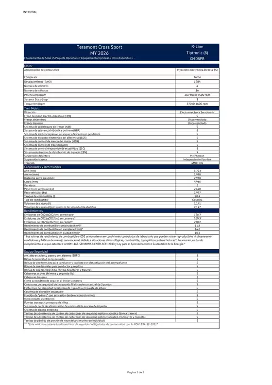 Catálogo Volkswagen | Volkswagen cross sport 2026 ficha tecnica | 2026-05-22T00:00:00.000Z - 2026-06-05T00:00:00.000Z