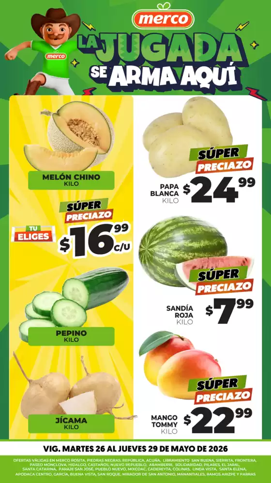 Catálogo Merco en San Andrés Cuexcontitlán | Frutas y Verduras 26 al 28 de Mayo | 2026-05-26T00:00:00.000Z - 2026-05-29T00:00:00.000Z