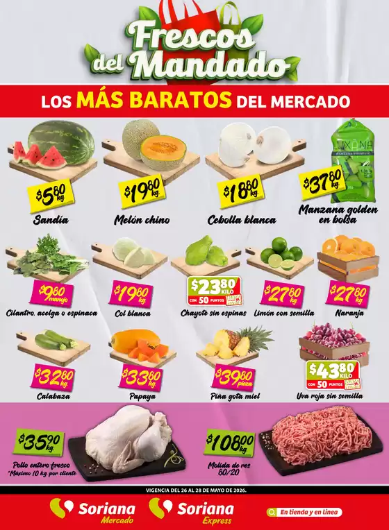Catálogo Soriana Express | Grandes descuentos en productos seleccionados | 2026-05-26T00:00:00.000Z - 2026-05-28T00:00:00.000Z
