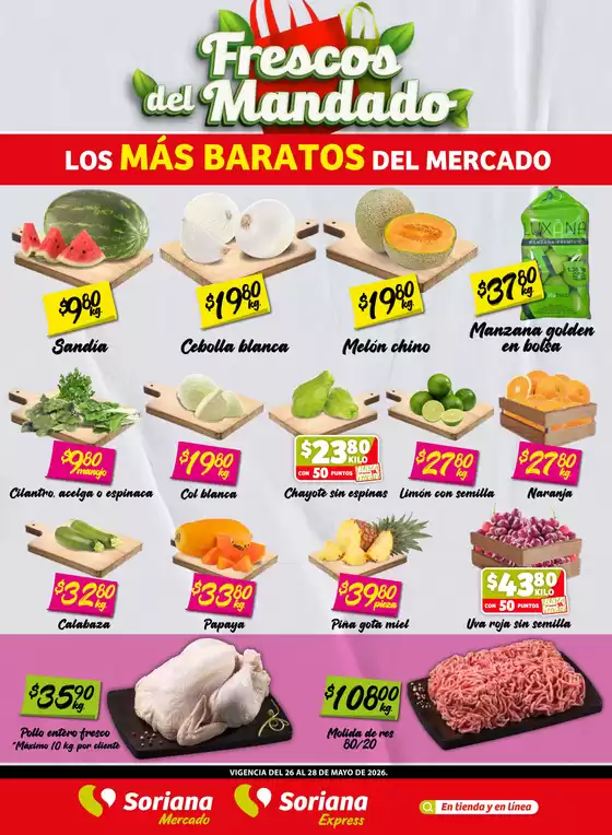 Catálogo Soriana Mercado | Ofertas para cazadores de gangas | 2026-05-26T00:00:00.000Z - 2026-05-28T00:00:00.000Z
