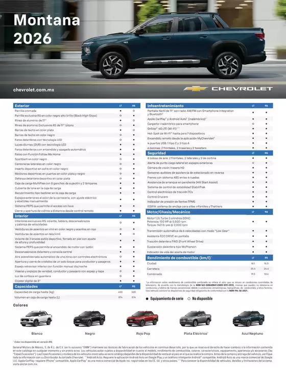 Catálogo Chevrolet en Rincón de Tamayo | Ficha tecnica montana 2026 | 2026-01-01T00:00:00.000Z - 2026-12-31T00:00:00.000Z