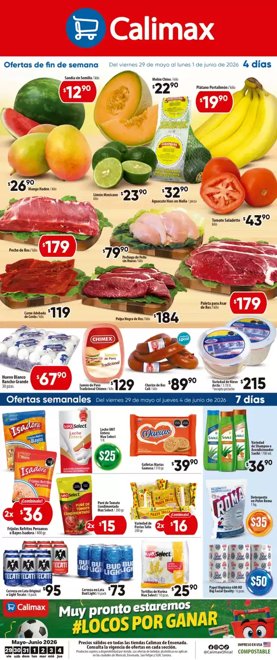 Catálogo Calimax | Ofertas principales para ahorradores | 2026-05-29T00:00:00.000Z - 2026-06-04T00:00:00.000Z
