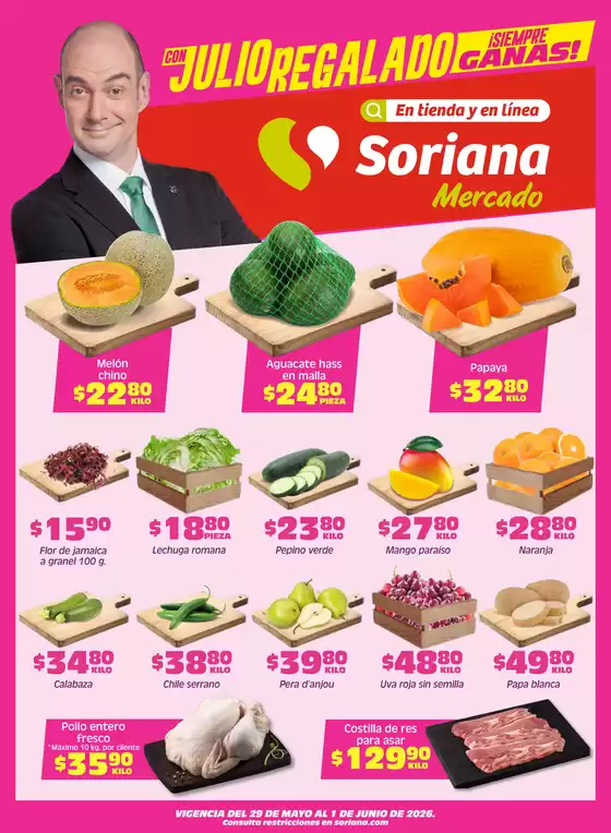 Catálogo Soriana Mercado | Ofertas principales para todos los cazadores de gangas | 2026-05-29T00:00:00.000Z - 2026-06-01T00:00:00.000Z