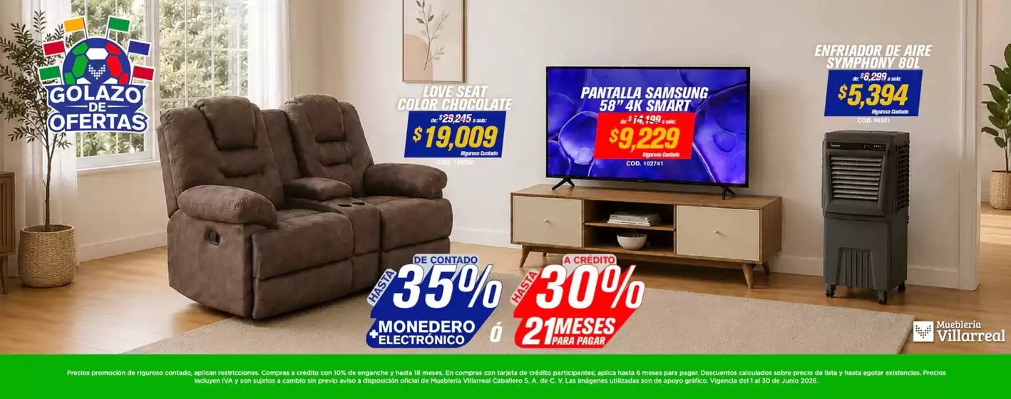 Catálogo Mueblería Villarreal en San Juan de la Vega | Promo | 2026-06-09T00:00:00.000Z - 2026-06-30T00:00:00.000Z