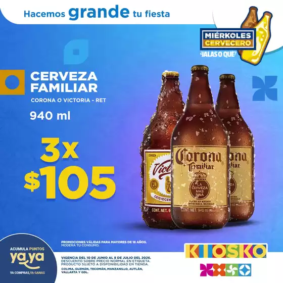 Catálogo Kiosko en Zapopan | Miércoles Cervecero | 2026-06-10T00:00:00.000Z - 2026-07-08T00:00:00.000Z