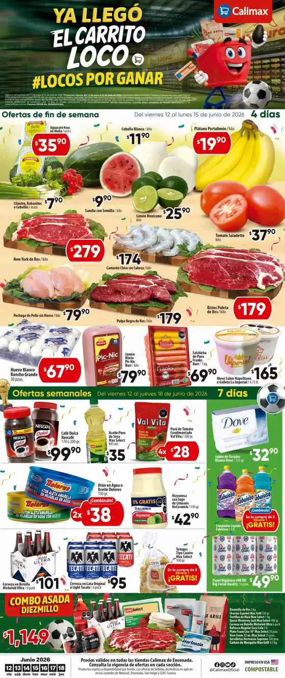Catálogo Calimax en Kanasín | Ofertas especiales atractivas para todos | 2026-06-15T00:00:00.000Z - 2026-06-18T00:00:00.000Z