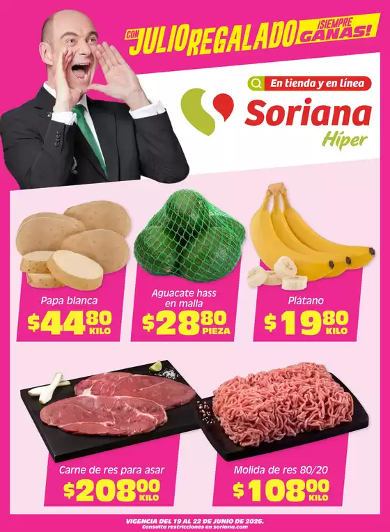 Catálogo Soriana Híper en Arriaga | Excelente oferta para todos los clientes | 2026-06-19T00:00:00.000Z - 2026-06-22T00:00:00.000Z