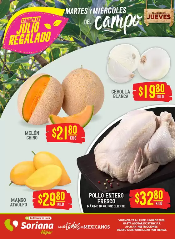 Catálogo Soriana Híper en Metepec (México) | Ofertas principales y descuentos | 2026-06-23T00:00:00.000Z - 2026-06-25T00:00:00.000Z
