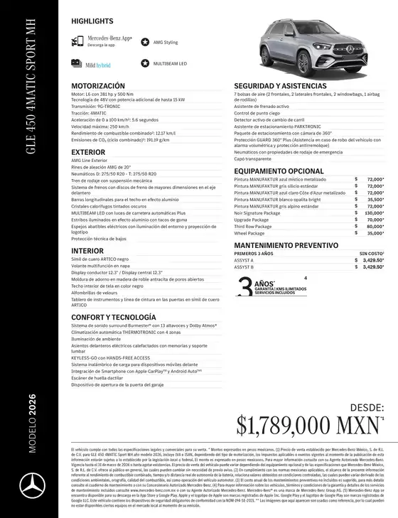 Catálogo Mercedes-Benz en Ciudad de México | GLE 450 4MATIC Sport MH | 2026-07-06T00:00:00.000Z - 2026-07-20T00:00:00.000Z