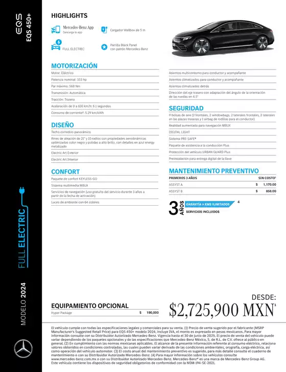 Catálogo Mercedes-Benz | EQS 450 Sedan | 2026-07-06T00:00:00.000Z - 2026-07-20T00:00:00.000Z