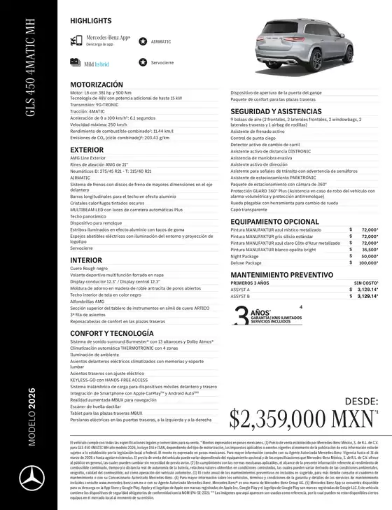 Catálogo Mercedes-Benz en Ciudad de México | GLS 450 4MATIC MH | 2026-01-01T00:00:00.000Z - 2026-12-31T00:00:00.000Z