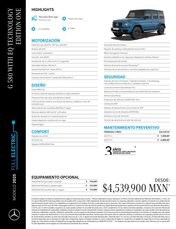 Catálogo Mercedes-Benz | G 580 With EQ Technology Edition 1 | 2026-07-06T00:00:00.000Z - 2026-07-20T00:00:00.000Z