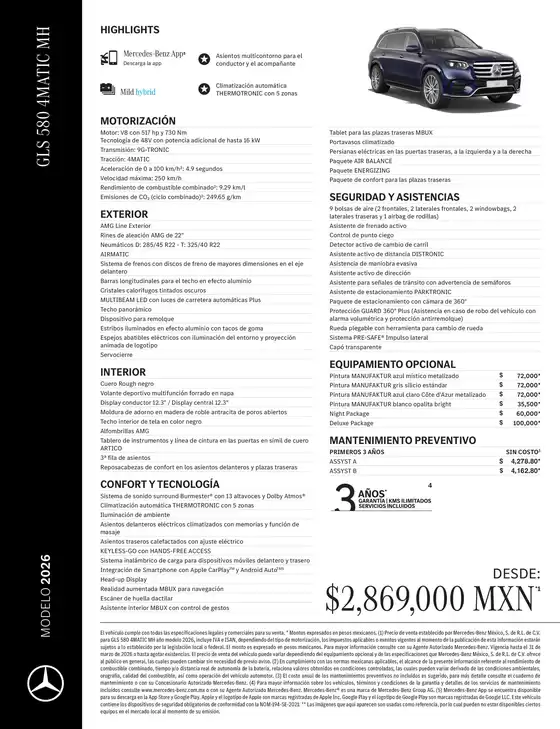 Catálogo Mercedes-Benz en Ciudad de México | GLS 580 4MATIC MH | 2026-01-01T00:00:00.000Z - 2026-12-31T00:00:00.000Z