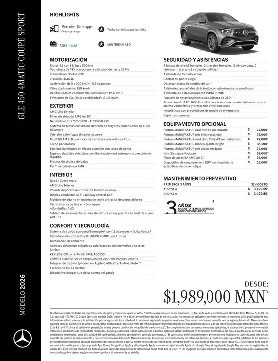 Catálogo Mercedes-Benz en Ciudad de México | GLE 450 4MATIC Coupe Sport | 2026-07-06T00:00:00.000Z - 2026-07-20T00:00:00.000Z