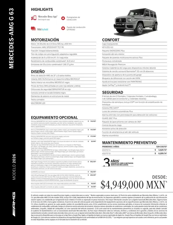 Catálogo Mercedes-Benz en Ciudad de México | Mercedes AMG G 63 | 2026-07-06T00:00:00.000Z - 2026-07-20T00:00:00.000Z