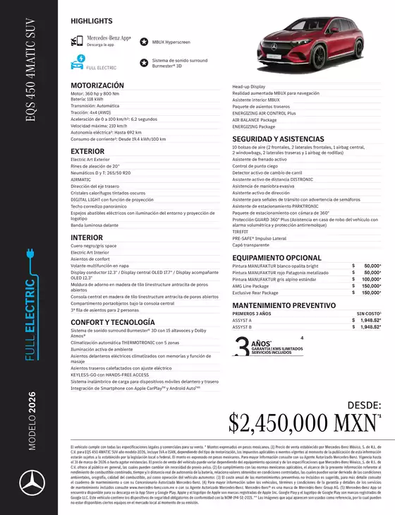 Catálogo Mercedes-Benz en Ciudad de México | EQS 450 4MATIC SUV | 2026-07-06T00:00:00.000Z - 2026-07-20T00:00:00.000Z