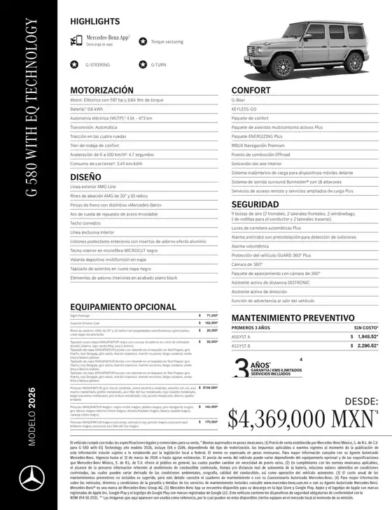 Catálogo Mercedes-Benz | G 580 with EQ Technology | 2026-07-06T00:00:00.000Z - 2026-07-20T00:00:00.000Z