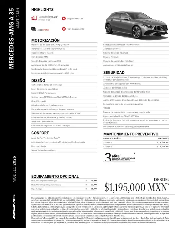 Catálogo Mercedes-Benz | Mercedes AMG A 35 4MATIC MH | 2026-07-06T00:00:00.000Z - 2026-07-20T00:00:00.000Z