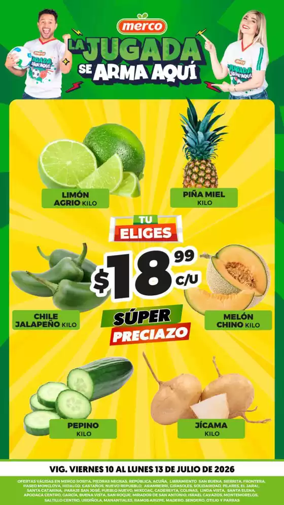 Catálogo Merco en Tres Valles | Frutas y Verduras 10 al 13 de Julio | 2026-07-10T00:00:00.000Z - 2026-07-13T00:00:00.000Z