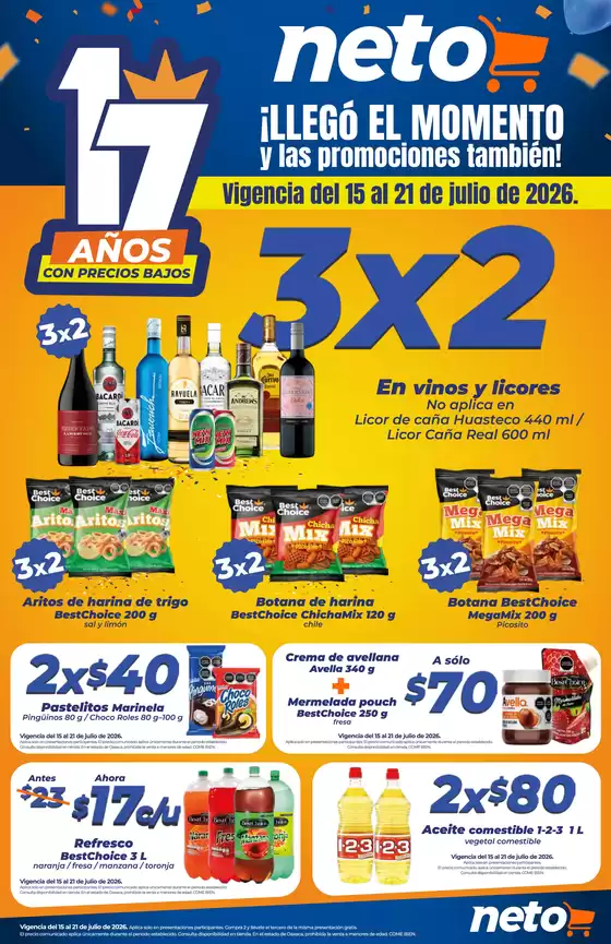 Catálogo Tiendas Neto | 17 años con Precios Bajos | 2026-07-15T00:00:00.000Z - 2026-07-21T00:00:00.000Z