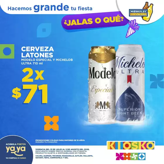 Catálogo Kiosko | Miércoles Cervecero | 2026-07-15T00:00:00.000Z - 2026-08-05T00:00:00.000Z