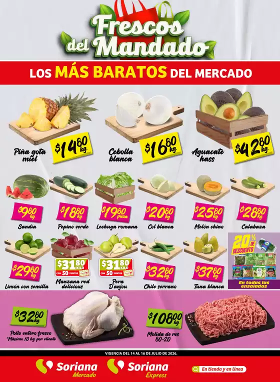 Catálogo Soriana Mercado | Ofertas principales y descuentos | 2026-07-14T00:00:00.000Z - 2026-07-16T00:00:00.000Z