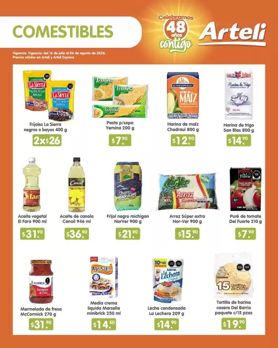 Catálogo Arteli express | Grandes descuentos en productos seleccionados | 2026-07-16T00:00:00.000Z - 2026-08-06T00:00:00.000Z