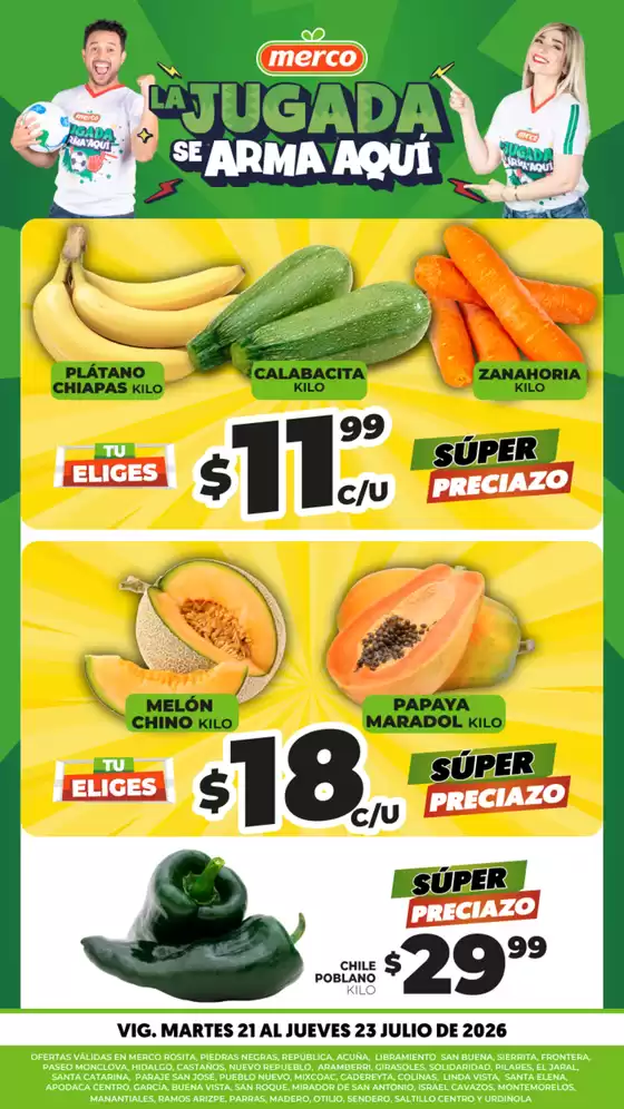 Catálogo Merco en Cuauhtémoc (CDMX) | Frutas y Verduras 21 al 23 de Julio | 2026-07-21T00:00:00.000Z - 2026-07-23T00:00:00.000Z